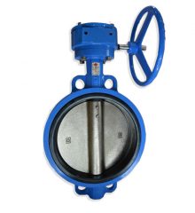 Ductile Iron Wafer Type Butterfly Valve Gear Operated PN 25