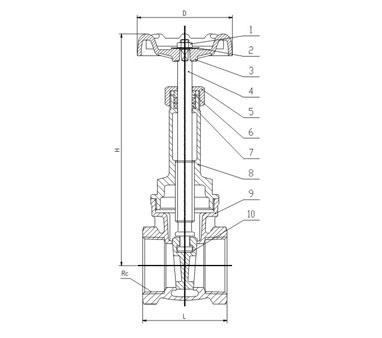 Bronze Gate Valve, Rising Stem BS 5154 PN20 – Maplef